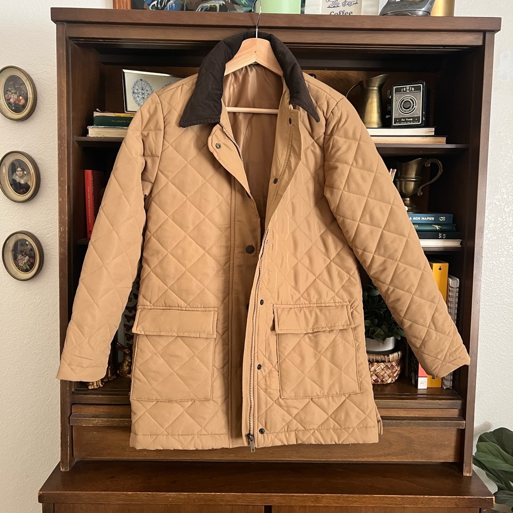 Women’s Quilted Tan Barn Coat